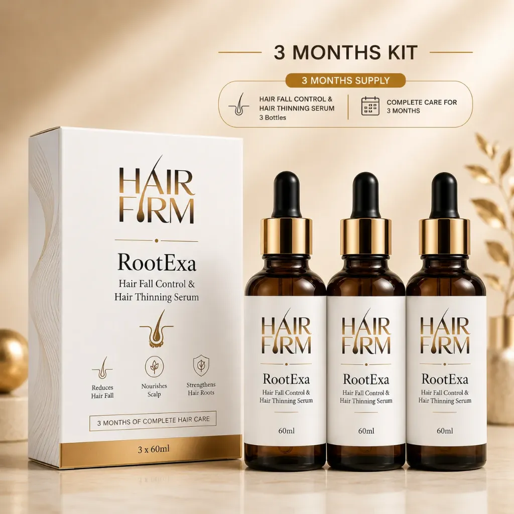 RootEXA – Advanced Hair Growth & Hair Fall Control Serum | Pack of 60ml X 3 (3 Month Pack)